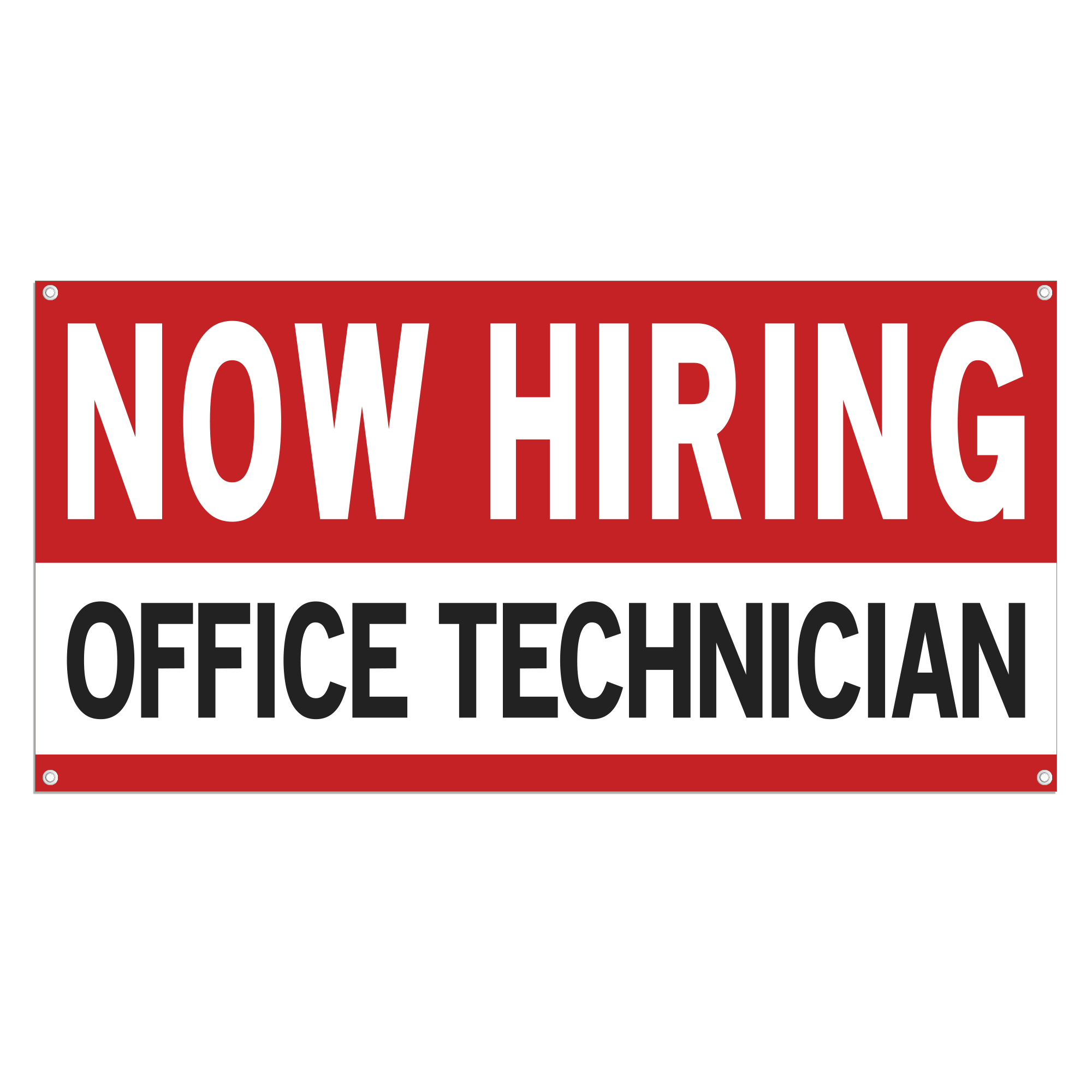 Now Hiring Office Technician 13 oz Heavy Duty Vinyl Banner Jobs Available Sign