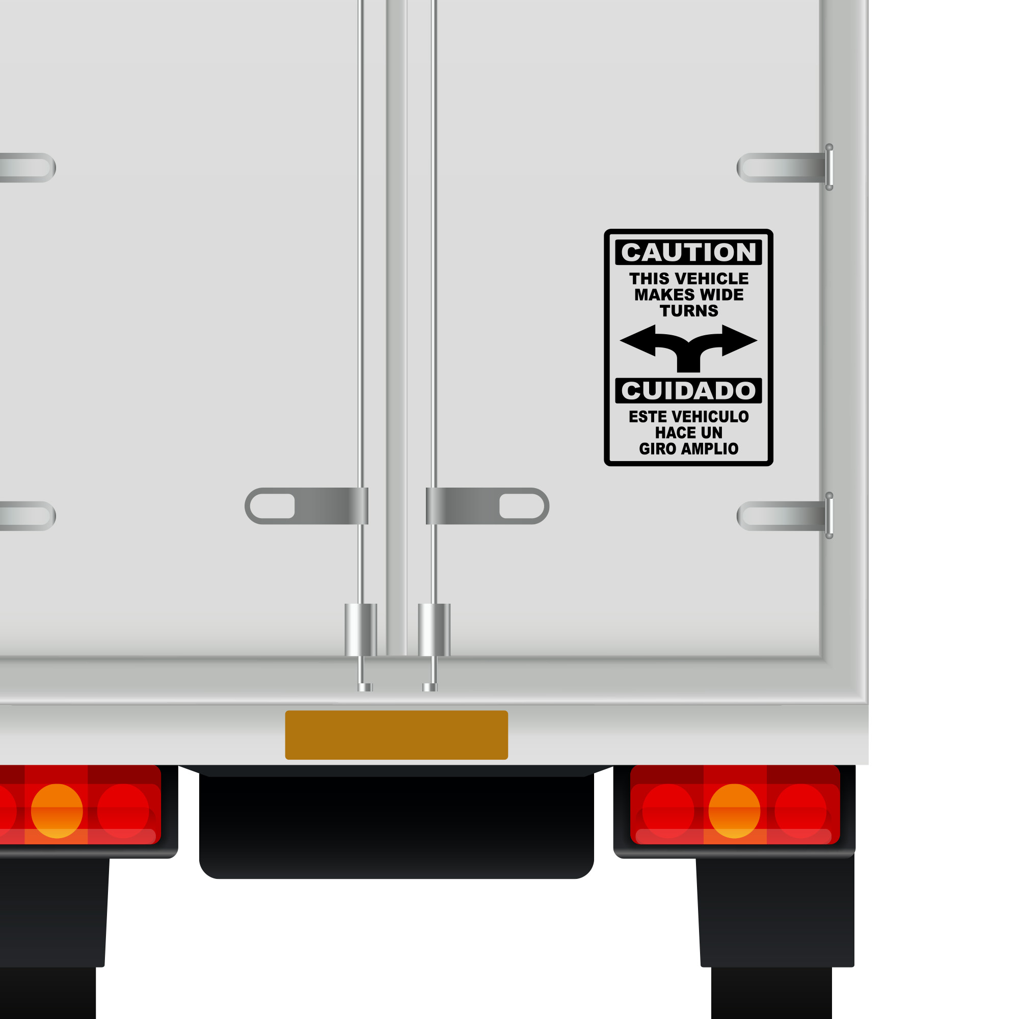 Achtung, dieses Fahrzeug macht breite Wendungen Vinyl Aufkleber Aufkleber LKW Sicherheitsschild - Bild 12 von 18