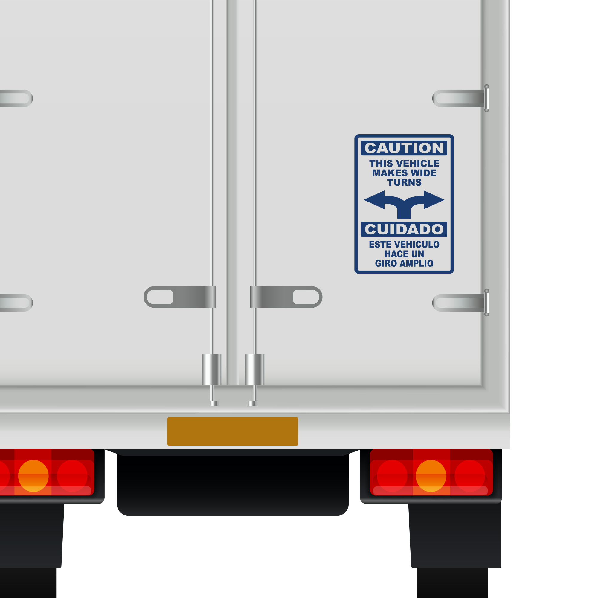 Achtung, dieses Fahrzeug macht breite Wendungen Vinyl Aufkleber Aufkleber LKW Sicherheitsschild - Bild 18 von 18