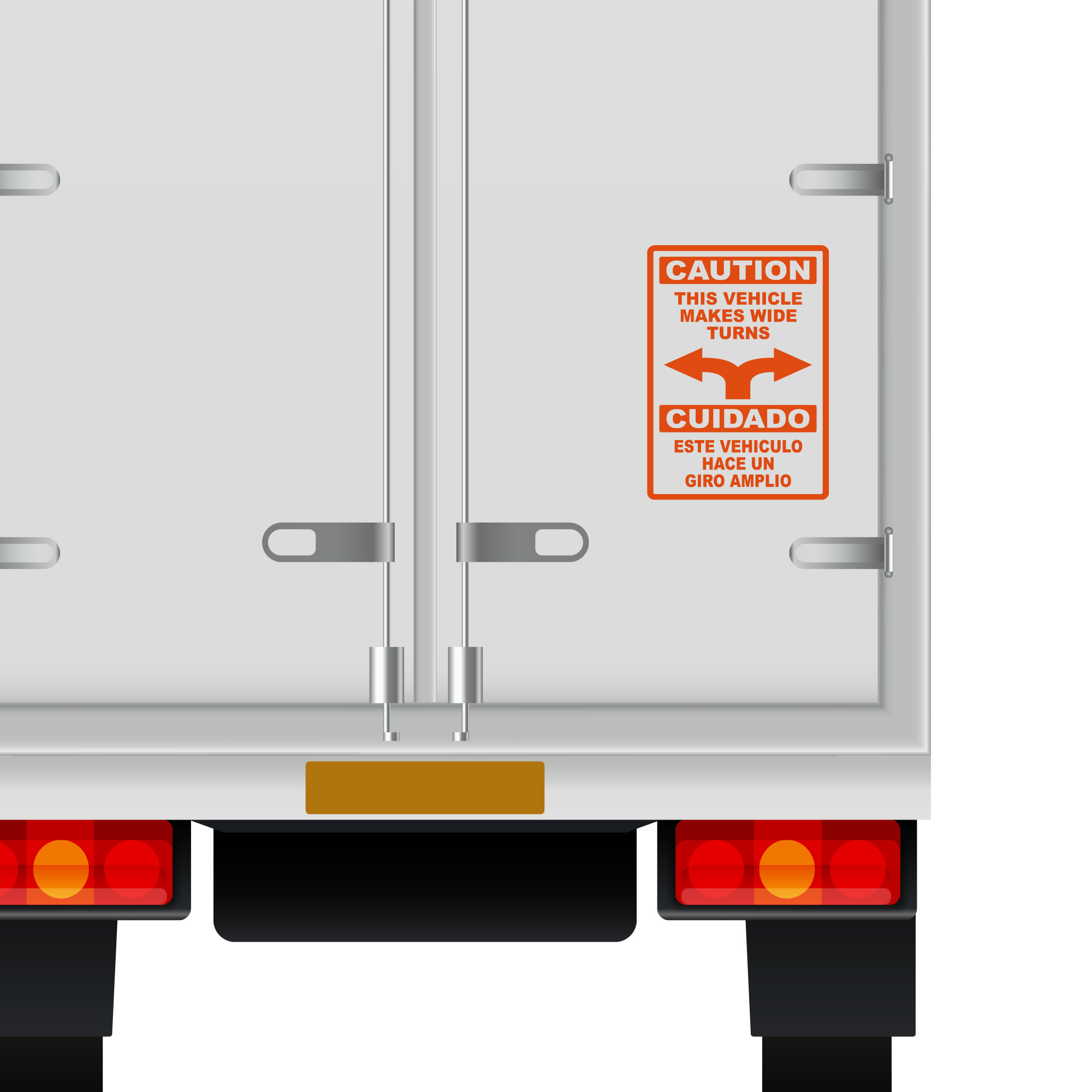 Achtung, dieses Fahrzeug macht breite Wendungen Vinyl Aufkleber Aufkleber LKW Sicherheitsschild - Bild 14 von 18
