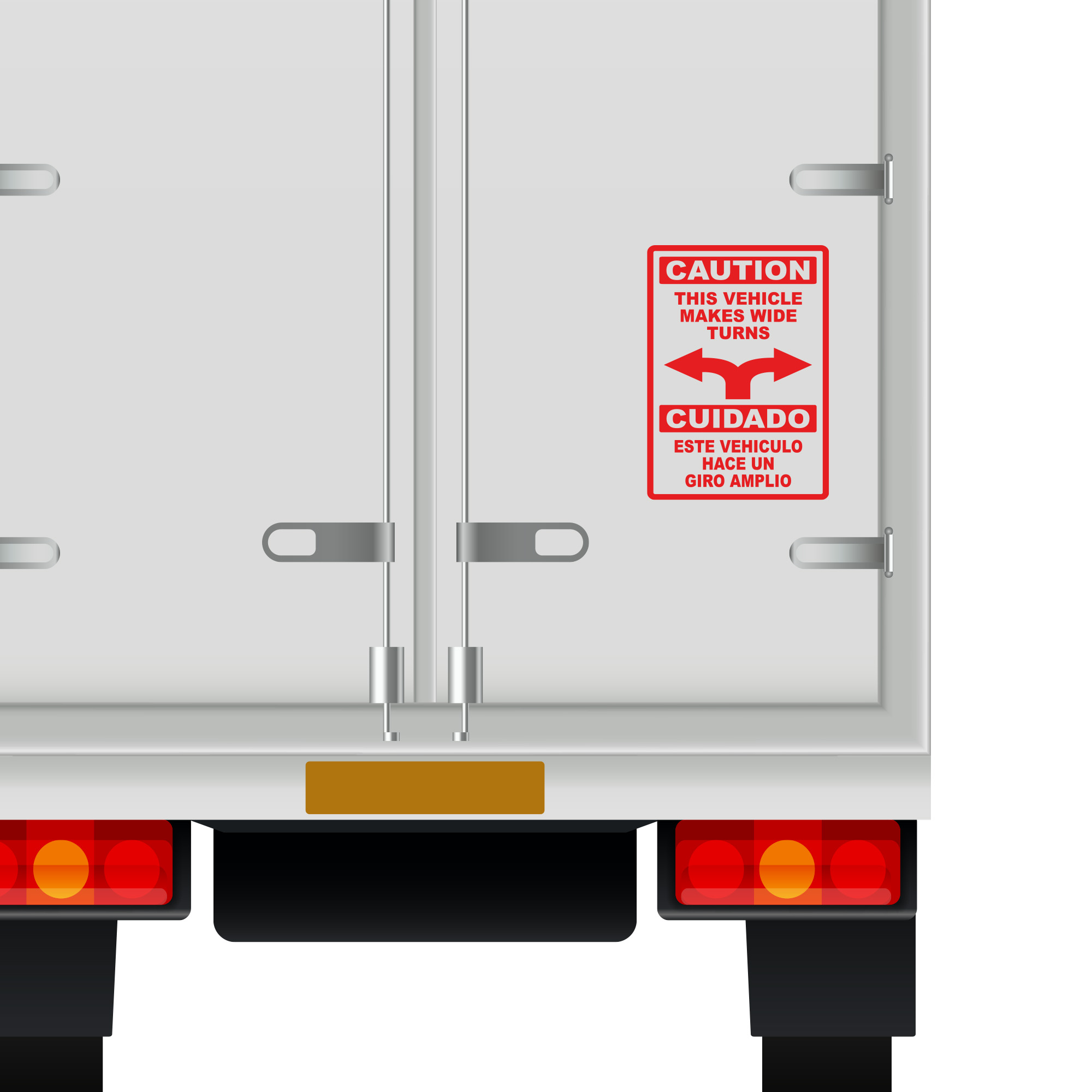Achtung, dieses Fahrzeug macht breite Wendungen Vinyl Aufkleber Aufkleber LKW Sicherheitsschild - Bild 10 von 18