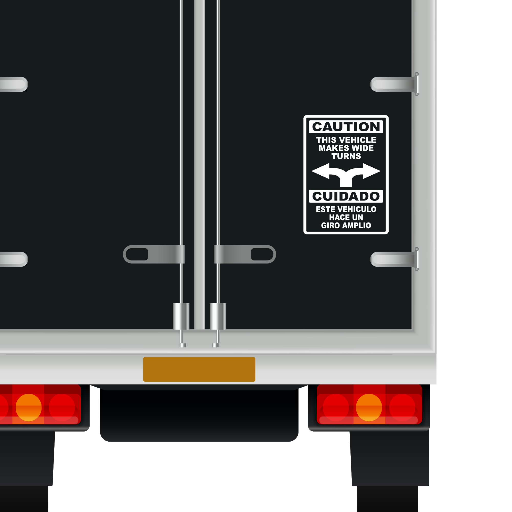Achtung, dieses Fahrzeug macht breite Wendungen Vinyl Aufkleber Aufkleber LKW Sicherheitsschild - Bild 16 von 18